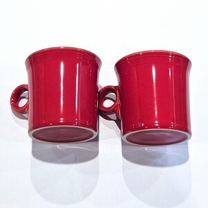 NEW A Set of Fiesta Retired Coffee Tea Mugs in Scarlet Paprika